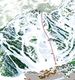 Close up image of KT-22 from the VistaMap Squaw Valley USA trail map. copyright 2012 Gary Milliken / VistaMap