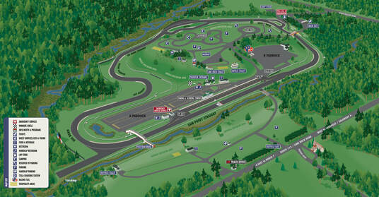 Track map of Lime Rock Park the Road Racing Center of the East in Lakeville CT, copyright 2019 by VistaMap/Gary R. Milliken
