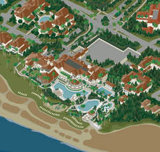 VistaMap Sea Island Resort map zoomed in to Sea Island Beach Club. Copyright 2016 Gary Milliken / VistaMap