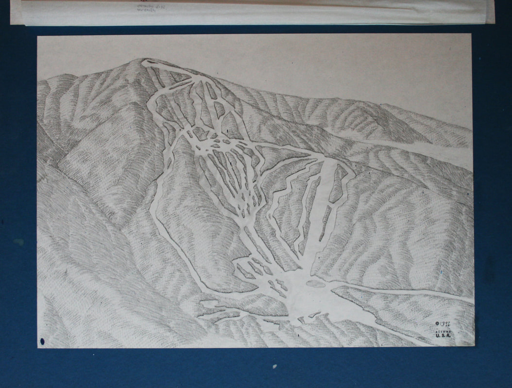 1992 illustration for trail map of SUGARBUSH Mt. Ellen by Gary Milliken
